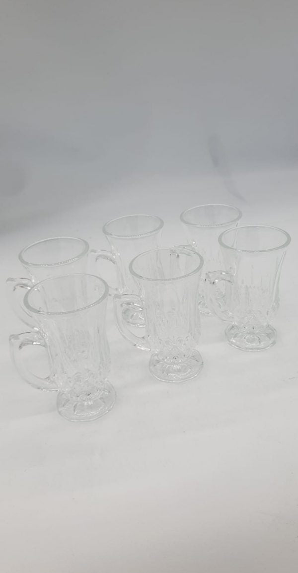 Lot de 6 verres à thé avec manche cristal