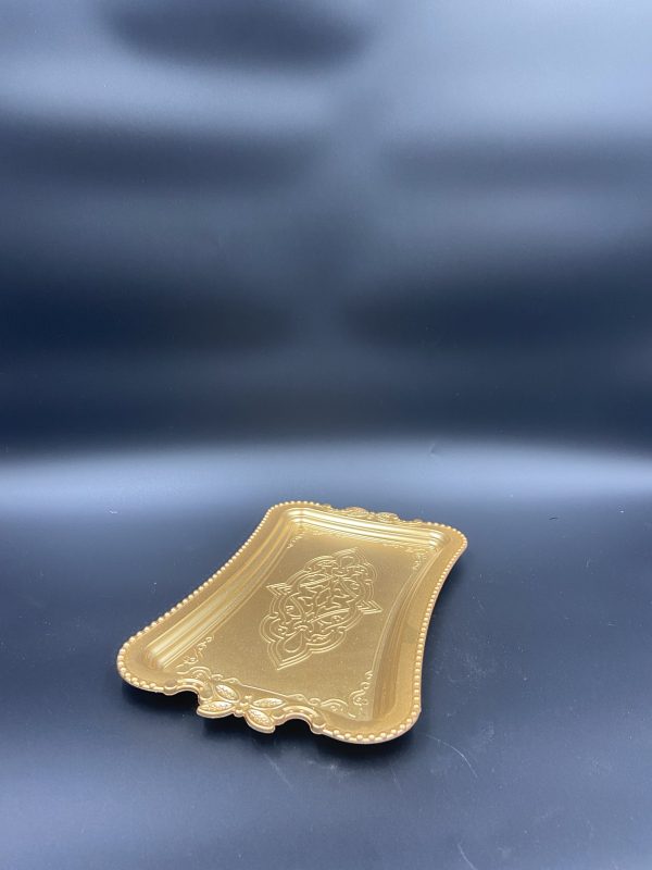 Plateau gold en plastique rectangle