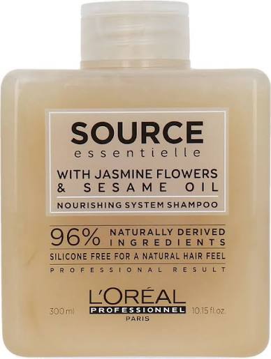 L’Oréal Professionnel Source Essentielle Shampooing Nourrissant 300 ml – Jasmin & Huile de Sésame – 96 % d’Ingrédients Naturels, Sans Silicone, Cheveux Secs et Abîmés
