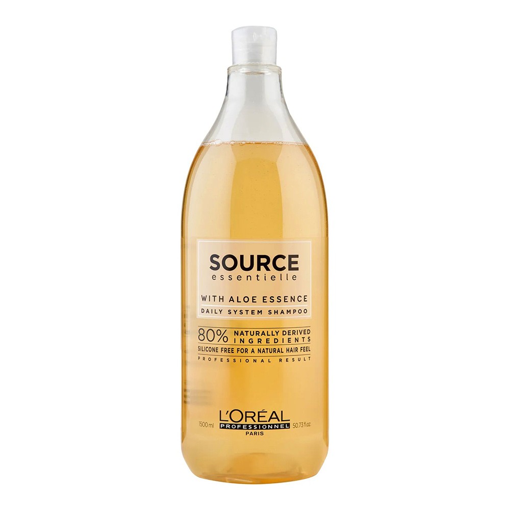 L’Oréal Professionnel Source Essentielle Shampooing Quotidien 1500 ml – Essence d’Aloe – 80 % Ingrédients Naturels, Sans Silicone, Cheveux Normaux à Fragiles, Format Salon