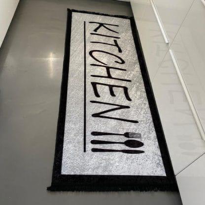 Tapis cuisine "Kitchen" 80/180cm noir