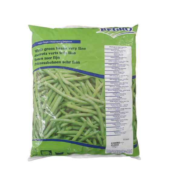 BEGRO Haricots Verts Très Fins Surgelés – Sachet 1 kg