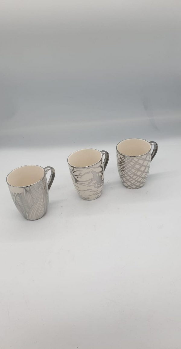 Mug tasse marbré argenté