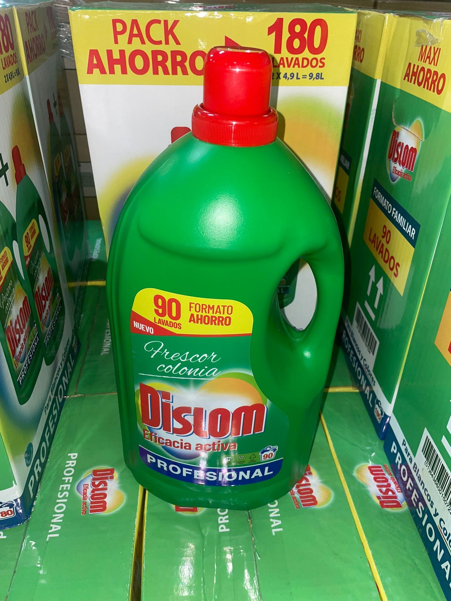 Dislom Eficacia Activa Profesional – Lessive Liquide Pack Ahorro 2 x 4,9 L (180 Lavados) – Frescor Colonia – Nettoyage en Profondeur, Pour Blancs et Couleurs, Format Économique
