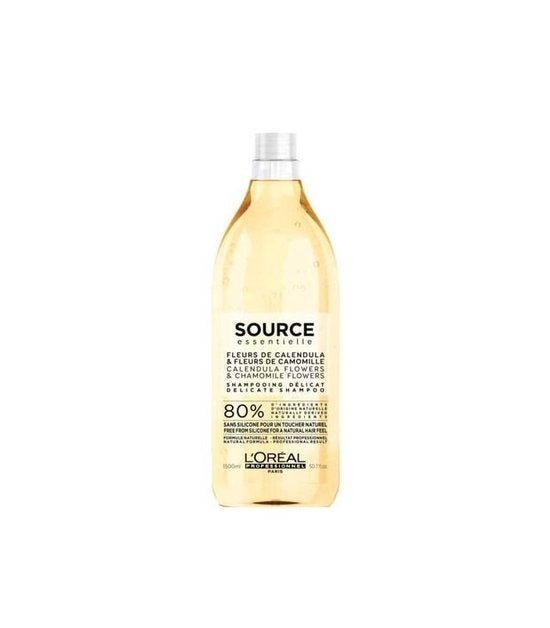 L’Oréal Professionnel Source Essentielle Shampooing Délicat 1500 ml – Fleurs de Calendula & Camomille – 80 % d’Ingrédients Naturels, Sans Silicone, Cheveux Sensibles et Fragiles