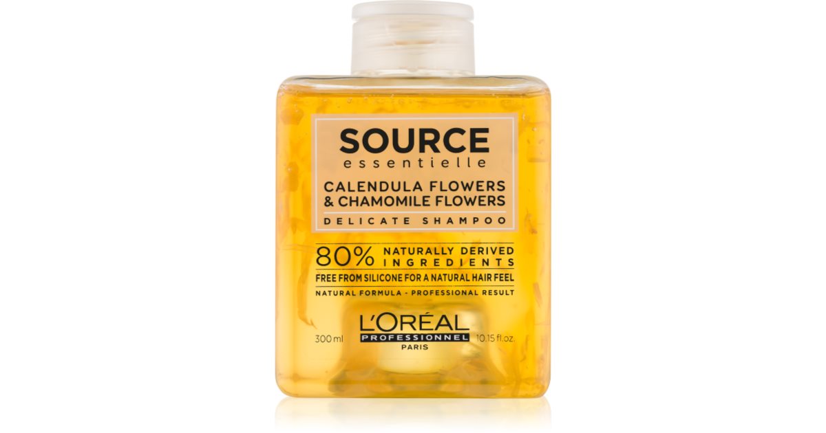 L’Oréal Professionnel Source Essentielle Shampooing Délicat 300 ml – Fleurs de Calendula & Camomille – 80 % Ingrédients Naturels, Sans Silicone, Cheveux Sensibles & Cuir Chevelu Fragile