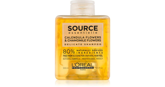 L’Oréal Professionnel Source Essentielle Shampooing Délicat 300 ml – Fleurs de Calendula & Camomille – 80 % Ingrédients Naturels, Sans Silicone, Cheveux Sensibles & Cuir Chevelu Fragile